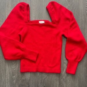Red Square Neck Sweater